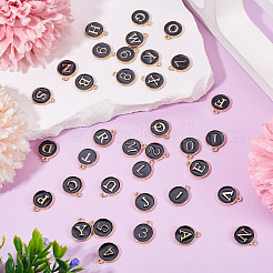 36Pcs 36 Styles Letter A~Z & Number 0~9 Alloy Enamel Charms&nbsp;ENAM-TA0003-11A