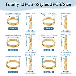 12Pcs 6 Size 201 Stainless Steel Grooved Finger Ring Settings&nbsp;RJEW-TA0001-06G