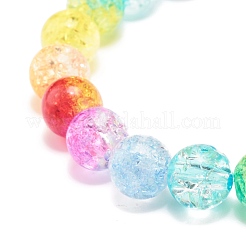 Rainbow Acrylic Round Beaded Stretch Bracelet for Women&nbsp;BJEW-JB07555