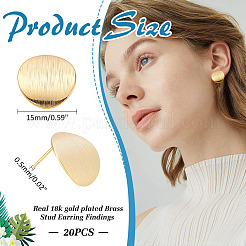 20Pcs Electroplated Brass Stud Earring Findings&nbsp;KK-ME0002-62