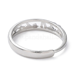 Non-Tarnish 304 Stainless Steel Hollow Heart Beat Adjustable Rings&nbsp;RJEW-D006-14P