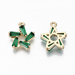 Brass Micro Pave Cubic Zirconia Charms&nbsp;KK-S359-021C-RS