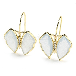 Natural Jade Dangle Earrings&nbsp;EJEW-M246-01G