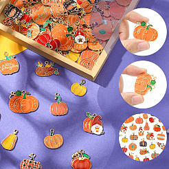 80Pcs 20 Styles Thanksgiving Day Theme Alloy Enamel Pendants&nbsp;ENAM-SC0006-85
