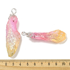 Electroplated Raw Rough Natural Quartz Crystal Big Pendants&nbsp;G-A229-02P-04