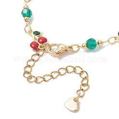 Brass Enamel Cherry Link Bracelets & Necklaces Sets&nbsp;SJEW-JS01367