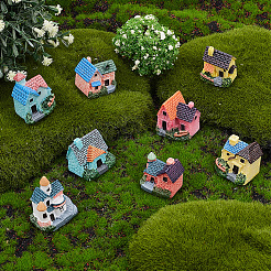 8Pcs 8 Styles Resin House Display Decorations&nbsp;DJEW-CN0001-45
