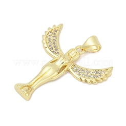 Brass Micro Pave Cubic Zirconia Pendants&nbsp;KK-D317-093G-01