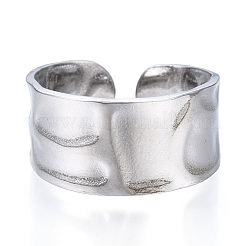 Non-Tarnish 304 Stainless Steel Wide Open Cuff Ring for Women&nbsp;RJEW-N040-09