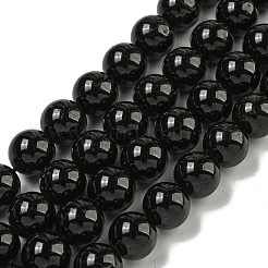 Natural Black Tourmaline Beads Strands&nbsp;G-G763-01-10mm-AB