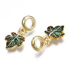 Rack Plating Alloy Enamel European Dangle Charms&nbsp;MPDL-N039-060LG