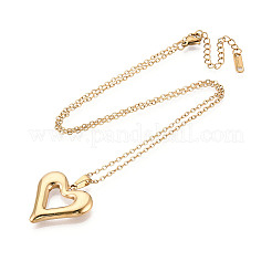 304 Stainless Steel Pendant Necklaces&nbsp;NJEW-T018-34G