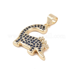 Brass Micro Pave Cubic Zirconia Pendants&nbsp;KK-E111-45E-G