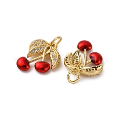 Brass Micro Pave Cubic Zirconia Pendants&nbsp;KK-D390-01G