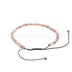 Adjustable Electroplate Glass Braided Bead Bracelets&nbsp;X-BJEW-JB04588-04