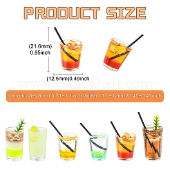 30Pcs 6 Styles 3D Drink Transparent Resin Display Decorations&nbsp;RESI-CJZ0001-03