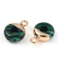 Synthetic Malachite Flat Round/Donut Charms&nbsp;G-I347-03