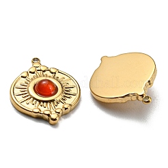 Natural & Synthetic Mixed Stone Flat Round Pendants&nbsp;STAS-K258-36G