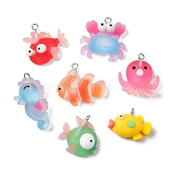 14Pcs 7 Styles Opaque Resin Pendants&nbsp;RESI-FP0001-29