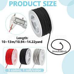 3 Rolls 3 Colors Nylon Milan Cord&nbsp;NWIR-PH0002-44