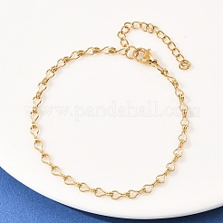 201 Stainless Steel Bulb Link Chain Bracelets for Women&nbsp;BJEW-G767-01B-G