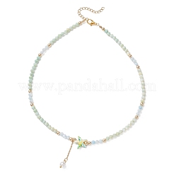 2Pcs 2 Styles Dyed Synthetic Turquoise Starfish & Faceted Bicone Glass Beaded Necklaces&nbsp;NJEW-JN05564