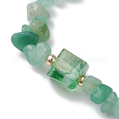 Electroplated Hexagon Prism Natural Quartz Chip Beaded Stretch Bracelets fo Women&nbsp;BJEW-JB10756