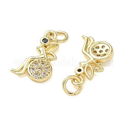 Brass Micro Pave Cubic Zirconia Pendants&nbsp;KK-T085-15A-G