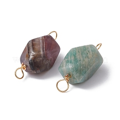 Natural Mixed Stone Connector Charms&nbsp;PALLOY-YW0001-50