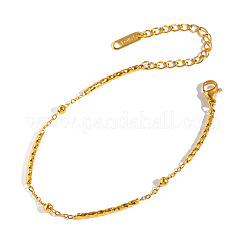 304 Stainless Steel Textured Curved Tube Link Chain Bracelets for Women&nbsp;QF6851