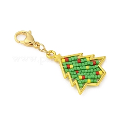 Christmas Theme Glass Seed & Alloy Pendants Decorations&nbsp;HJEW-MZ00312-02