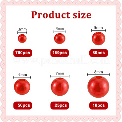 1113Pcs 6 Styles Imitation Pearl Resin Beads Strands&nbsp;RESI-PH0002-29