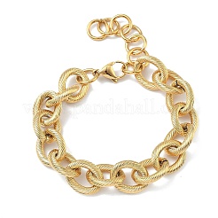 304 Stainless Steel Twisted  Oval Link Chain Bracelets for Women&nbsp;BJEW-F533-02D-G