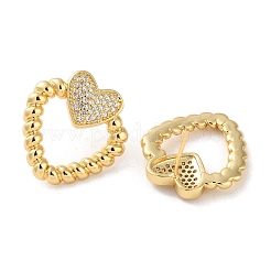 Brass Pave Cubic Zirconia Stud Earrings&nbsp;EJEW-M258-16G