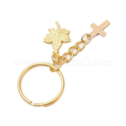 Maple Leaf & Cross Alloy Enamel Charm Keychains&nbsp;KEYC-JKC00985-02