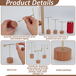 6Pcs 3 Sizes Iron T Bar Earring Display Stands&nbsp;EDIS-FG0001-76
