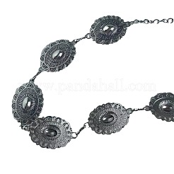 Tibetan Style Zinc Alloy & Iron Oval Link Chain Waist Belly Chains&nbsp;WGB4B33-05