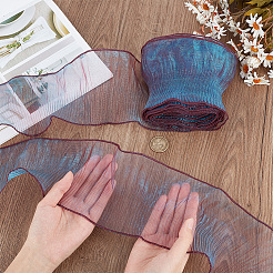10 Yards Mermaid Color Polyester Pleated Lace Trim Ribbon&nbsp;DIY-WH0419-43C