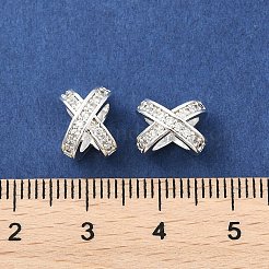 Brass Micro Pave Cubic Zirconia Beads&nbsp;KK-P297-06S