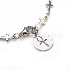 Tarnish Resistant 304 Stainless Steel Charm Bracelets&nbsp;BJEW-JB03864-02