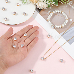15Pcs Brass Clear Cubic Zirconia Multi-strand Links&nbsp;KK-BBC0019-93G