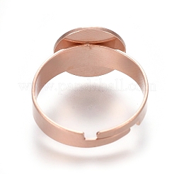 Adjustable 201 Stainless Steel Finger Rings Components&nbsp;STAS-E484-43RG