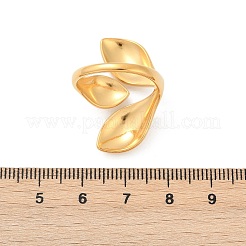 Teardrop 304 Stainless Steel Open Cuff Rings&nbsp;RJEW-R018-01G-03
