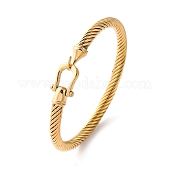 Twisted 304 Stainless Steel Bangles for Women&nbsp;BJEW-P352-01G