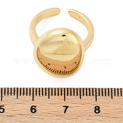 Oval Brass Open Cuff Rings for Women&nbsp;RJEW-G343-15G