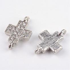 Alloy Rhinestone Links connectors&nbsp;ALRI-Q065-08P