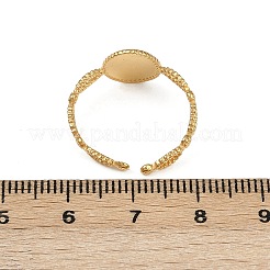 Oval 304 Stainless Steel Enamel Cuff Rings for Women&nbsp;RJEW-G355-01G-02