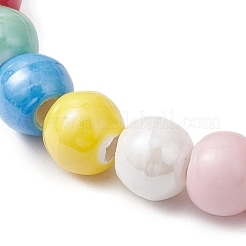 Pearlized Handmade Porcelain Round Beaded Stretch Bracelets for Girls&nbsp;BJEW-JB12087