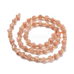 Natural Peach Moonstone Beads Strands&nbsp;G-P463-22