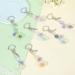7Pcs 7 Colors Conch Luminous Transparent Acrylic & Glass Pendant Decorations&nbsp;HJEW-SC00105